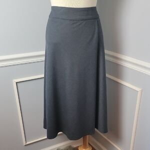 TALBOTS Italian Flannel Charcoal Gray Faux‎ Wrap Preppy Midi Office Wool Skirt